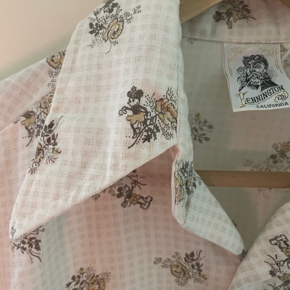 Kennington California Ltd 70s Mickey Mouse Minnie Mouse Button up shirt - Picture 3 of 10